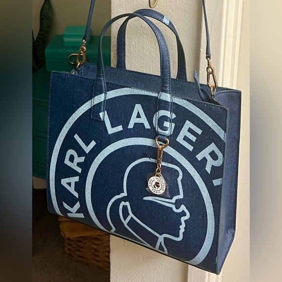 Karl Lagerfeld Denim Blue Purse BNWT! - Picture 4 of 16